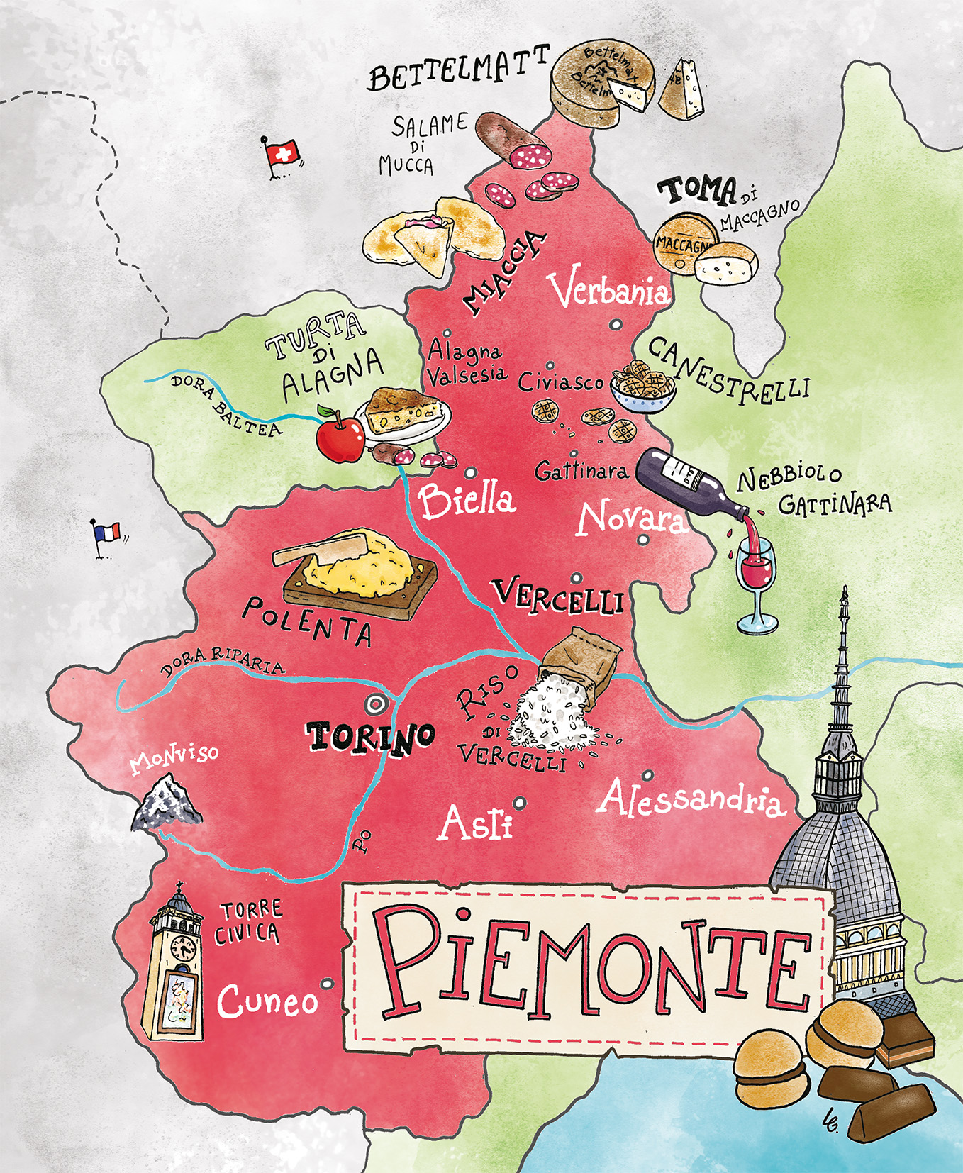 Piemonte _Bene Insieme Conad_Laura Galeazzo Illustrazioni