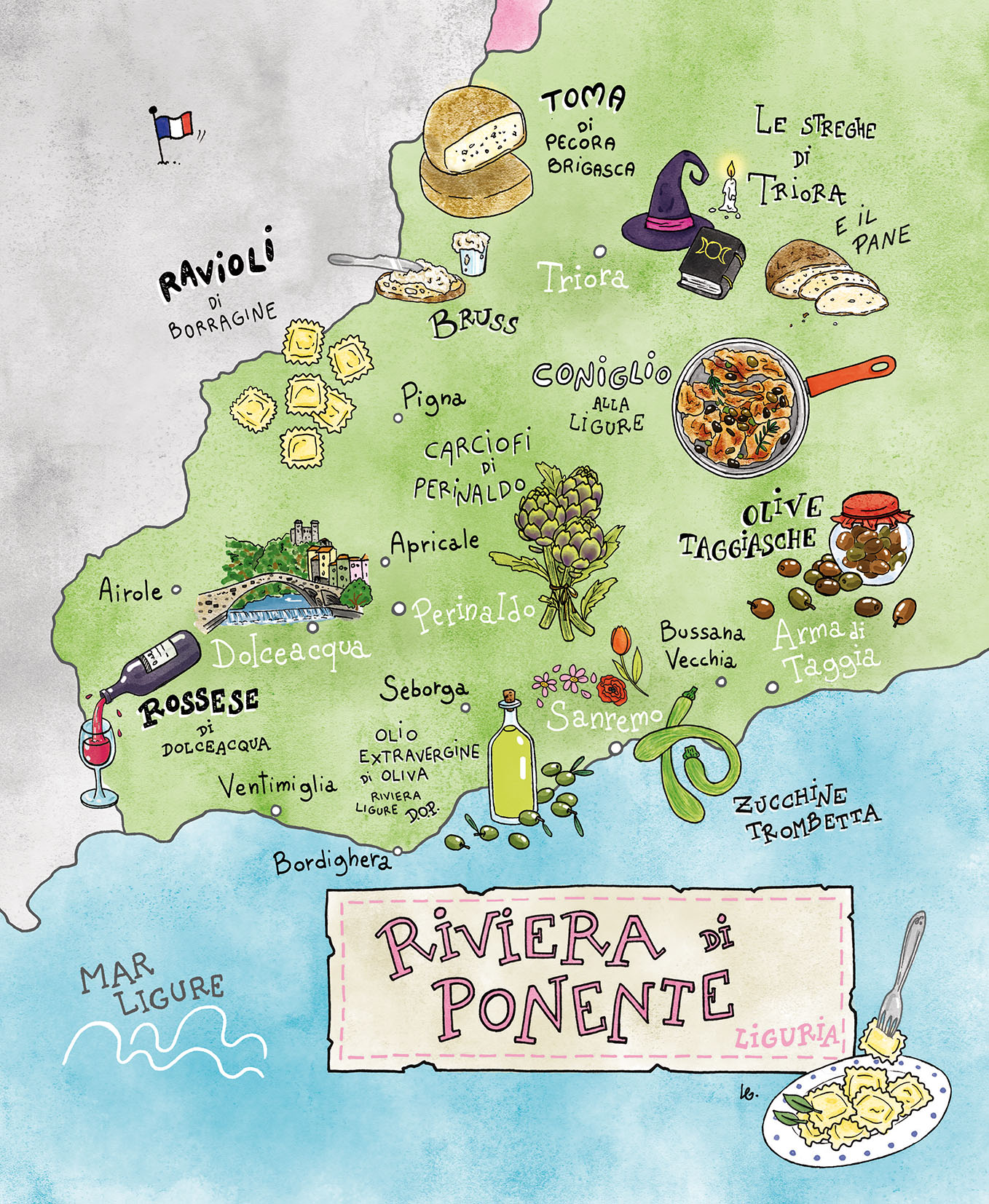 Riviera di Ponente_Bene Insieme Conad_Laura Galeazzo Illustrazioni