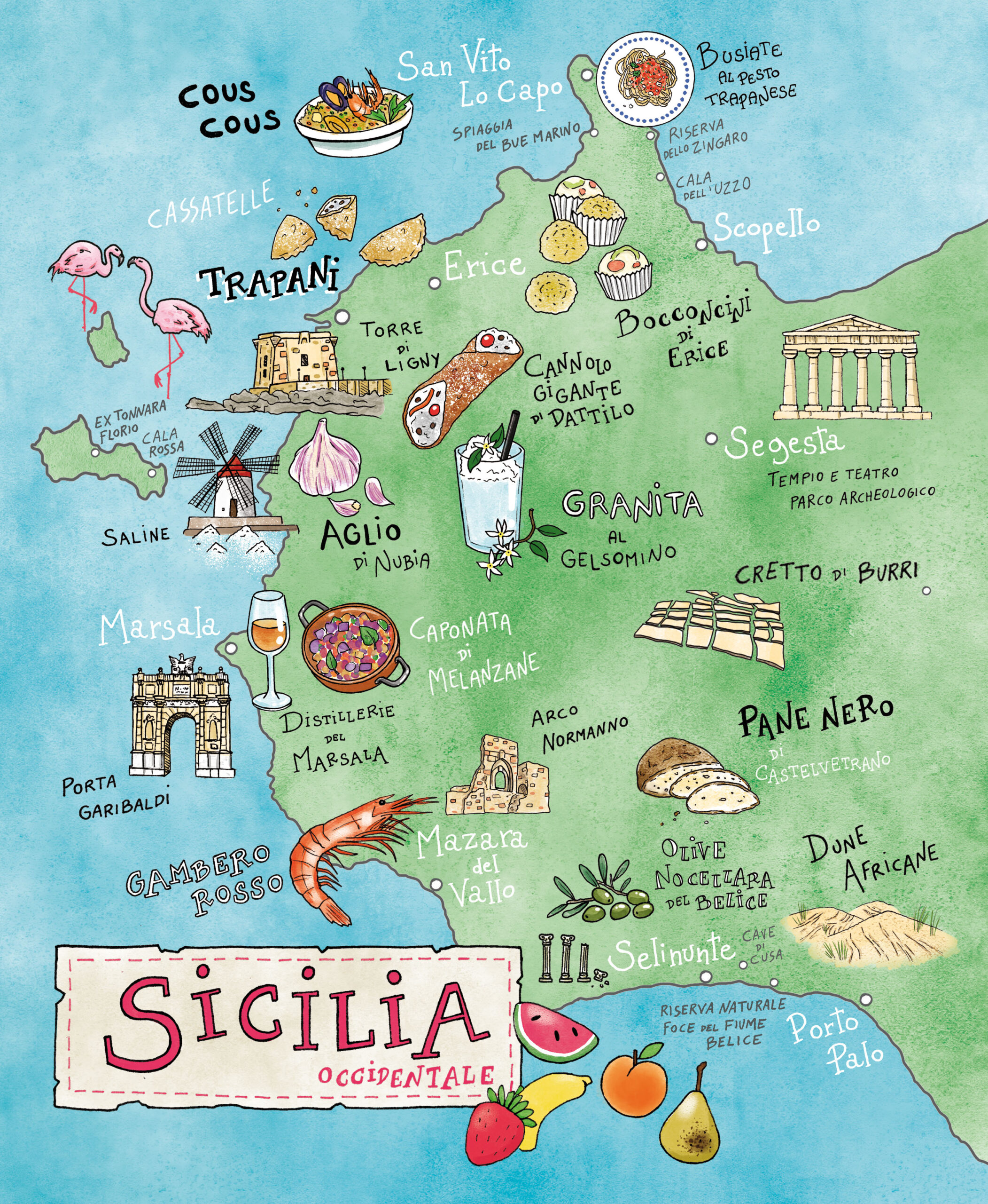 Sicilia occidentale_Bene Insieme Conad_Laura Galeazzo Illustrazioni