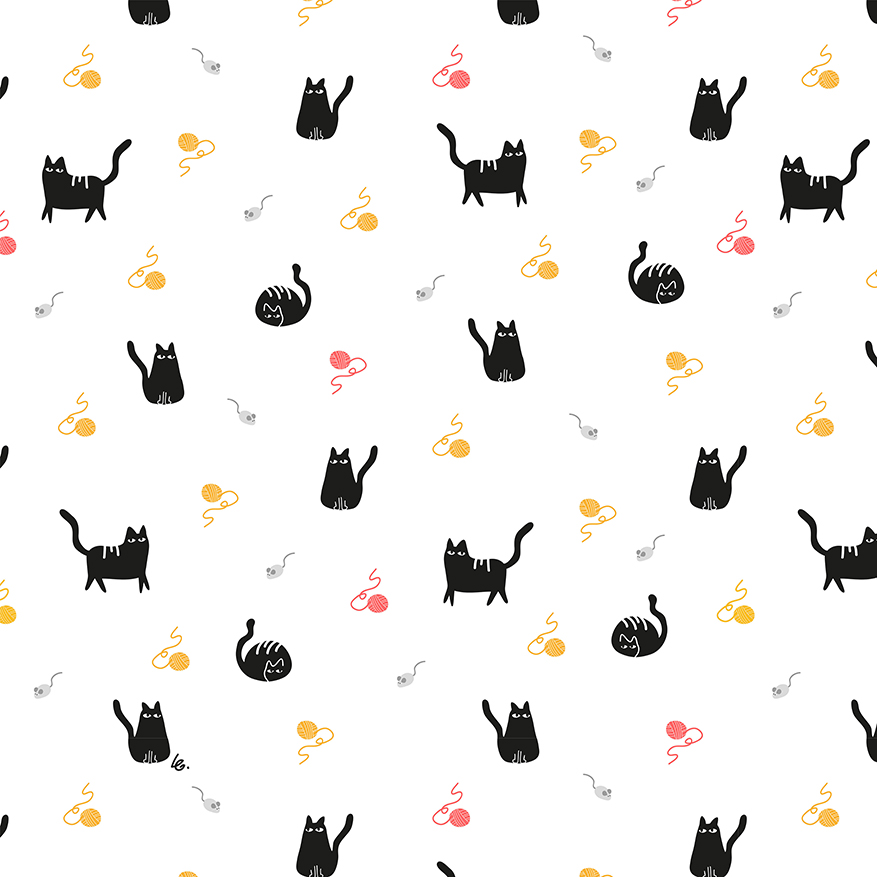 THE LLAMAS_chunky cats pattern_quirky animals collection_laura galeazzo